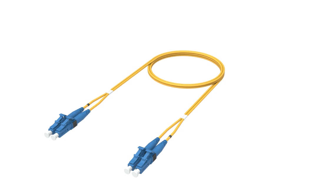 Fiber Optic Patch Cord, Singlemode, LC/UPC to LC/UPC duplex, 1.8 mm LSZH & OFNR, Yellow Fiber Optic Patch Cord, Singlemode, LC/UPC to LC/UPC duplex, 1.8 mm LSZH & OFNR, Yellow